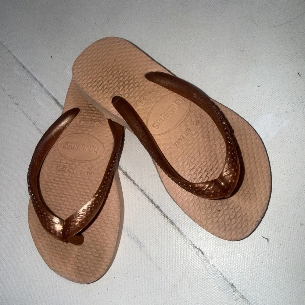 Havaianas Top Trend Pink Rose Shimmer  Flip Flop Sandals Kid's Toddler Size 9C